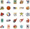 100 Pack Sports Stickers, Sports Football Soccer Baseball Basketball Party Favors, Sports Ball Stickers for Water Bottles Laptop, Birthday Decorations